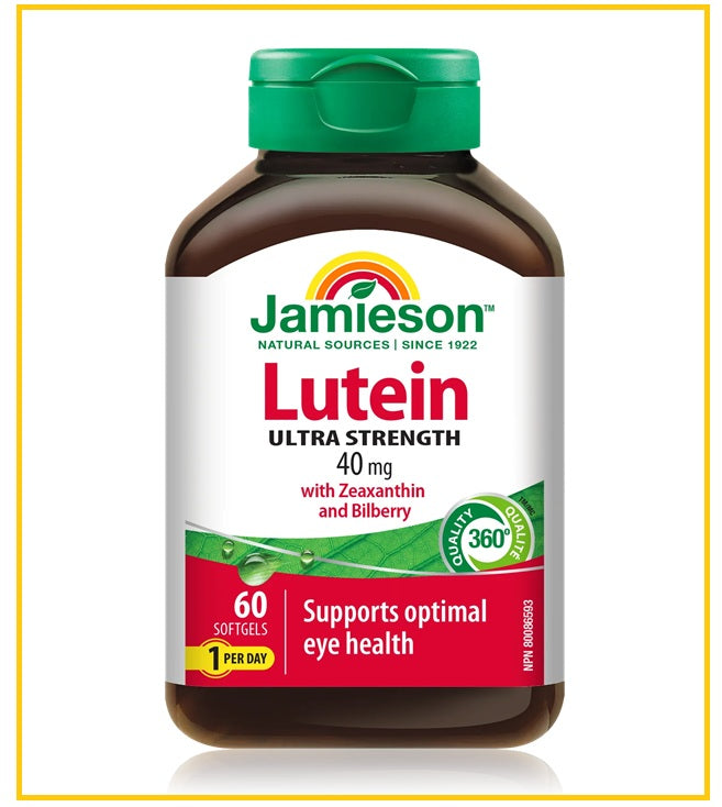 JAMIESON Lutein Extra Strength Softgels 60 Capsules with Zeaxanthin & Billberry 40mg