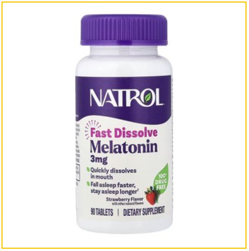 NATROL 褪黑素3MG睡眠速溶含片草莓味 FAST DISSOLVE MELATONIN STRAWBERRY FLAVOUR 3MG 90 CAPSULES