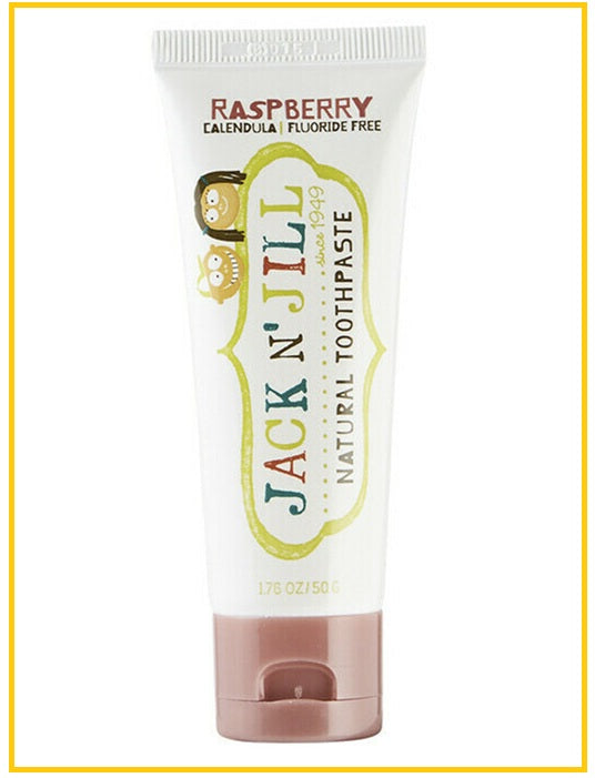 JACK AND JILL Raspberry Flavored Toothpaste (Pink) - Fluoride Free Toothpaste (50g)