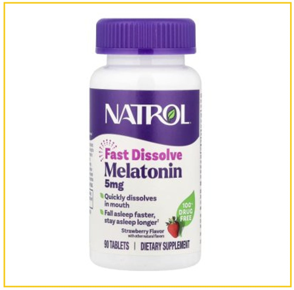 NATROL 褪黑素5MG睡眠速溶含片草莓味 FAST DISSOLVE MELATONIN STRAWBERRY FLAVOUR 5MG 90 CAPSULES