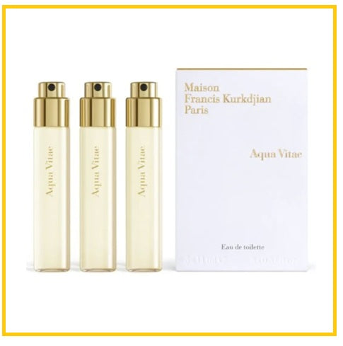 MAISON FRANCIS KURKDJIAN Eau de Parfum Travel Refill 3-Piece Set (MFK AQUA VITAE EDT REFILLS DUO SET 11ML x 3)
