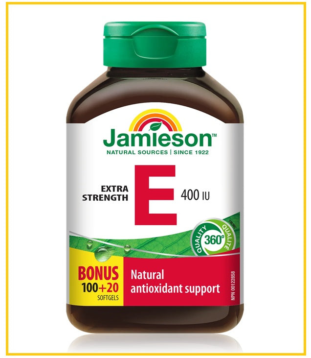 JAMIESON Vitamin E Softgels 120 capsules VITAMIN E 400 IU 120 Softgels
