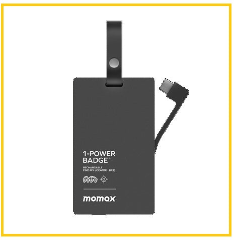 MOMAX 流動電源全球定位器 1-POWER BADGE+ EMERGENCY POWER BANK WITH FIND MY LOCATOR TRACKER (BLACK) BR16D