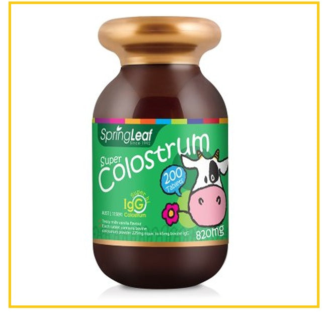 SPRING LEAF 綠芙兒童牛初乳奶片200粒 SUPER COLOSTRUM 820MG CHEWABLE 200 TABLETS