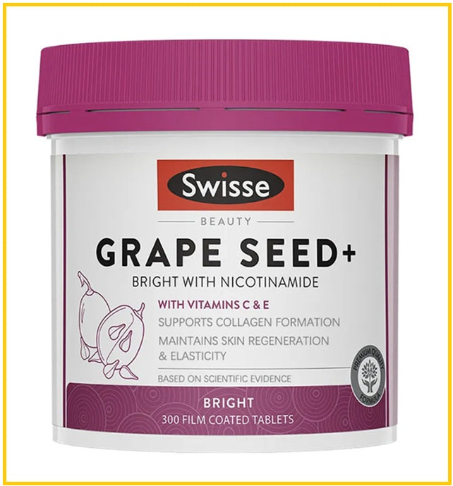 SWISSE Beauty Nicotinamide Brightening Rejuvenating Grape Seed 300 Capsules
