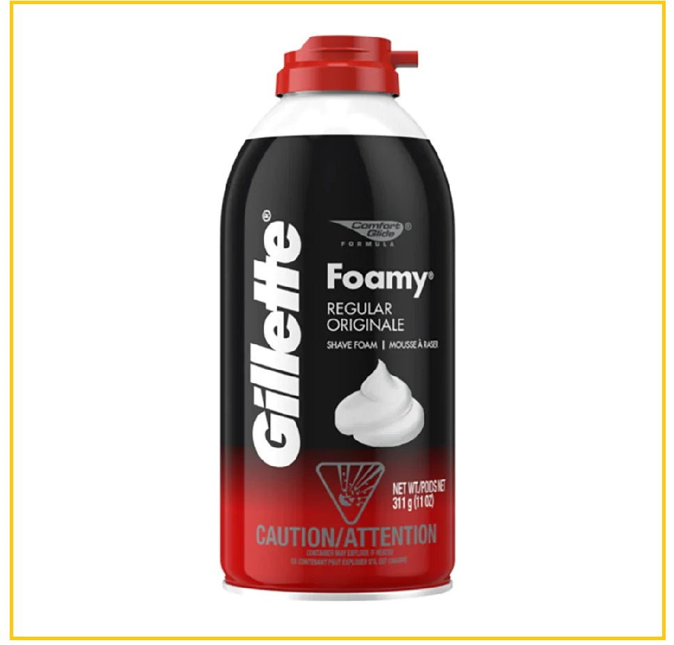 GILLETTE 吉列刮鬍泡正常肌紅瓶 SHAVING FOAM REGULAR RED 311G