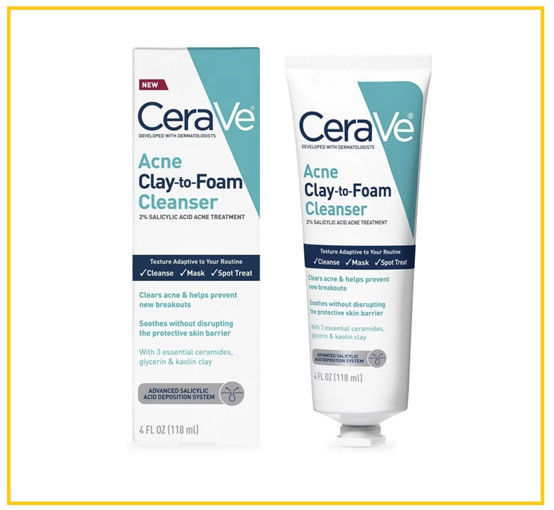 CERAVE 適樂膚祛痘泥轉泡潔面面膜 ACNE CLAY TO FOAM PASTE CLEANSER & MASK 118ML