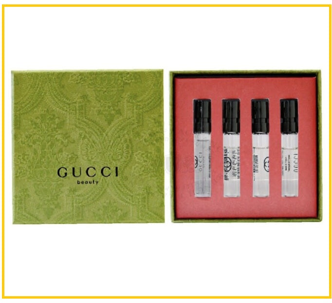 GUCCI Men's Miniature Perfume Sample Gift Set GUILTY EDT + GUILTY EDP + GUILTY ESSENCE EDT + GUILTY PARFUM VIALS DUO SET 1.5ML X4