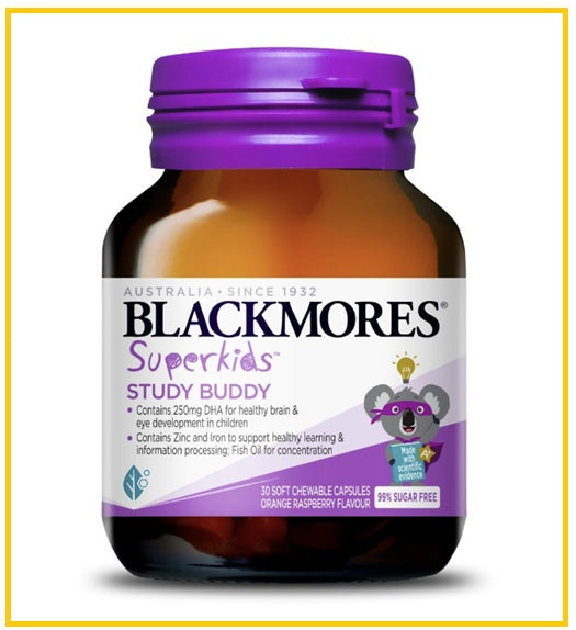 BLACKMORES 澳佳寶小超人兒童DHA+鋅30粒 SUPERKIDS STUDY BUDDY CHILDRENS DHA+ ZINC 30 COUNT