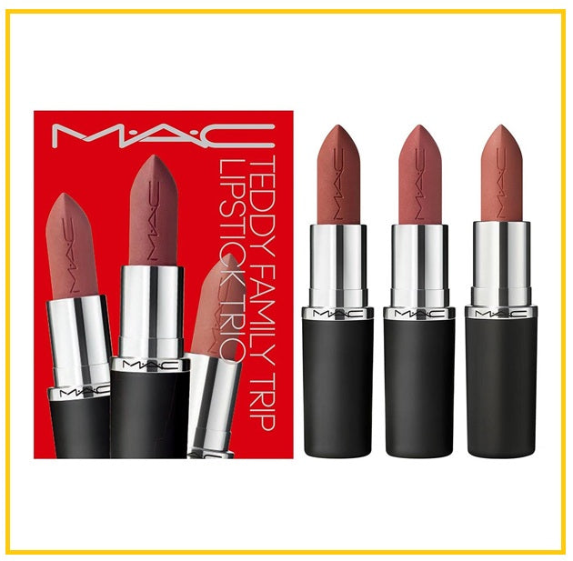 MAC 魅可新經典霧面唇膏三支套裝 02 TEDDY FAMILY TRIP LIPSTICK TRIO DUO SET 3.5G X3
