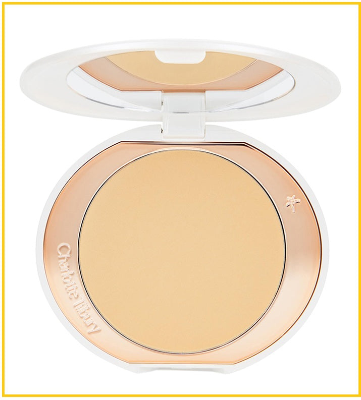 CHARLOTTE TILBURY 夏洛特白色月光粉餅 CT AIRBRUSH BRIGHTENING FLAWLESS FINISH REFILLABLE POWDER #TAN DEEP 9G