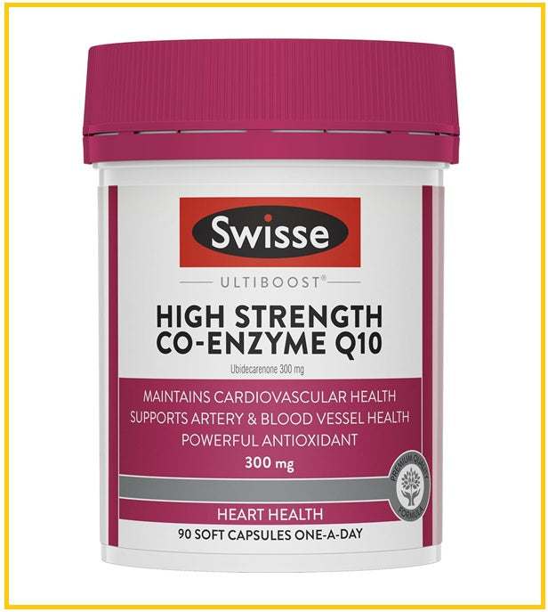 SWISSE Coenzyme Q10 Soft Capsules 90 Capsules High Strength CoQ10 300mg 90 Capsules