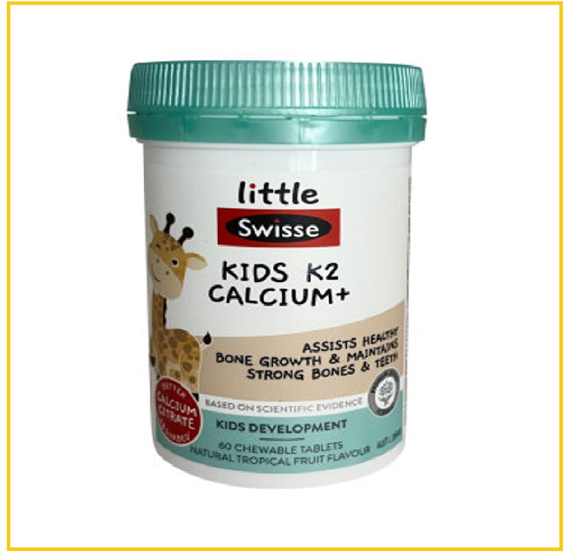 SWISSE 斯維詩嬰幼兒K2檸檬酸鈣兒童鈣片60粒 K2 CALCIUM+ 60 CAPS