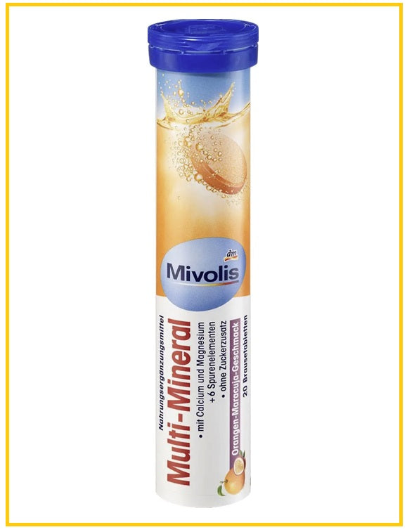 MIVOLIS Multi-Mineral Effervescent Orange Passion Fruit Flavor 20 Tablets