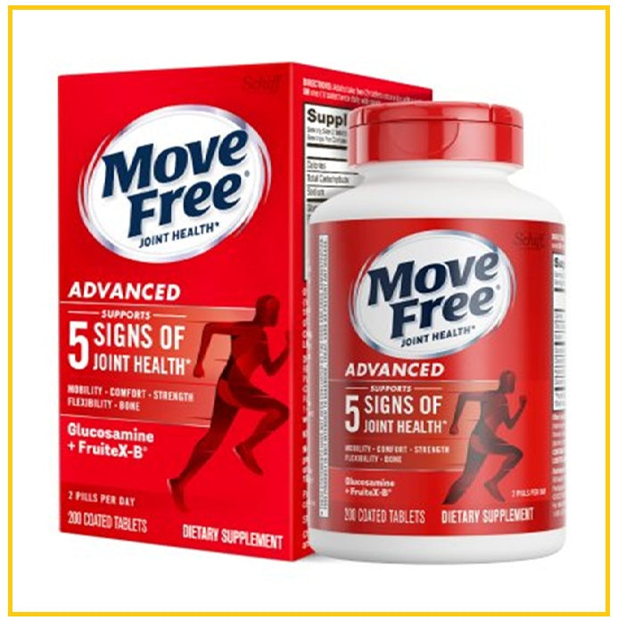 SCHIFF MOVE FREE 氨糖軟骨素日常養護經典款紅瓶200粒 ADVANCED GLUCOSAMINE + CHONDROITIN JOINT HEALTH 200 TABLETS