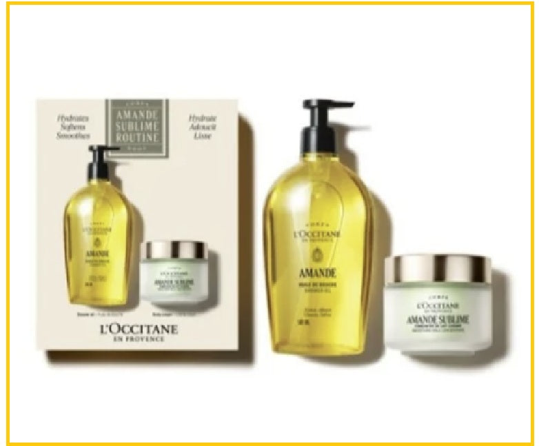 L'OCCITANE 歐舒丹黄金甜扁桃沐浴油身體乳套裝 LOCCITANE ALMOND SHOWER OIL AND MILK CONCENTRATE DUO SET