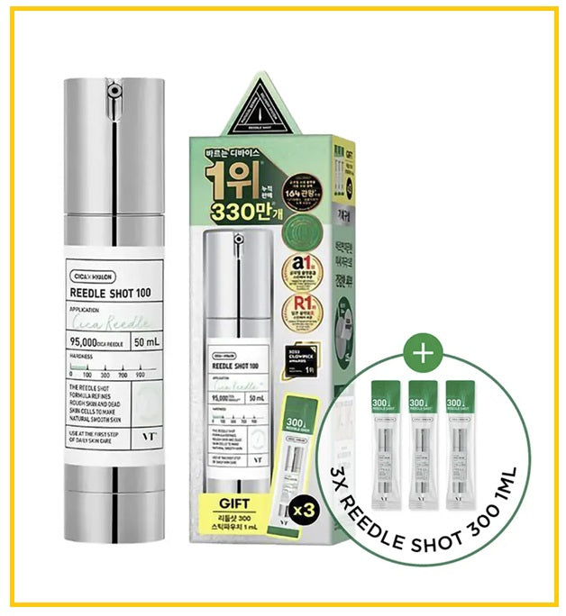 VT COSMETICS 微針精華100針+300針3條套裝 REEDLE SHOT 100 ESSENCE 50ML + REEDLE SHOT 300 ESSENCE DUO SET