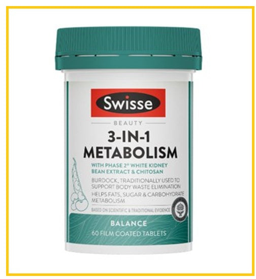 SWISSE 斯維詩三合一代謝熱控片60粒 3-IN-1 METABOLISM TABLETS 60 COUNT
