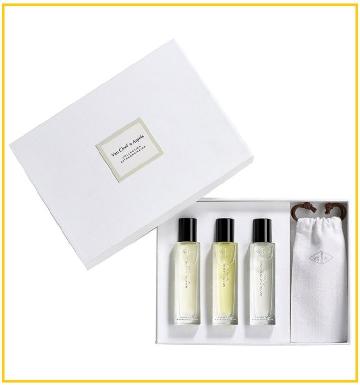 VAN CLEEF & ARPELS perfume 3-piece set with tote bag, COLLECTION EXTRAORDINAIRE TRAVEL DUO SET 15ML X3