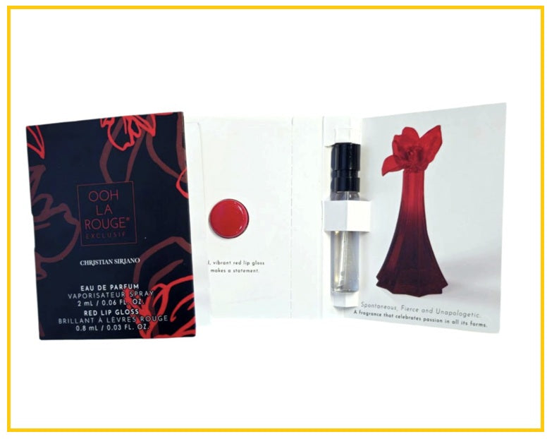 CHRISTIAN SIRIANO 臻致紅韻香水及紅色唇彩小樣 OOH LA ROUGE EXCLUSIF TUBE SPRAY EDP 2ML + RED LIP GLOSS 0.8ML