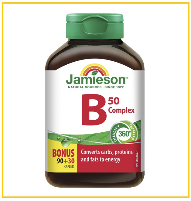 JAMIESON Natural Vitamin B 120 Capsules VITAMIN B 50 COMPLEX 120 CAPSULES