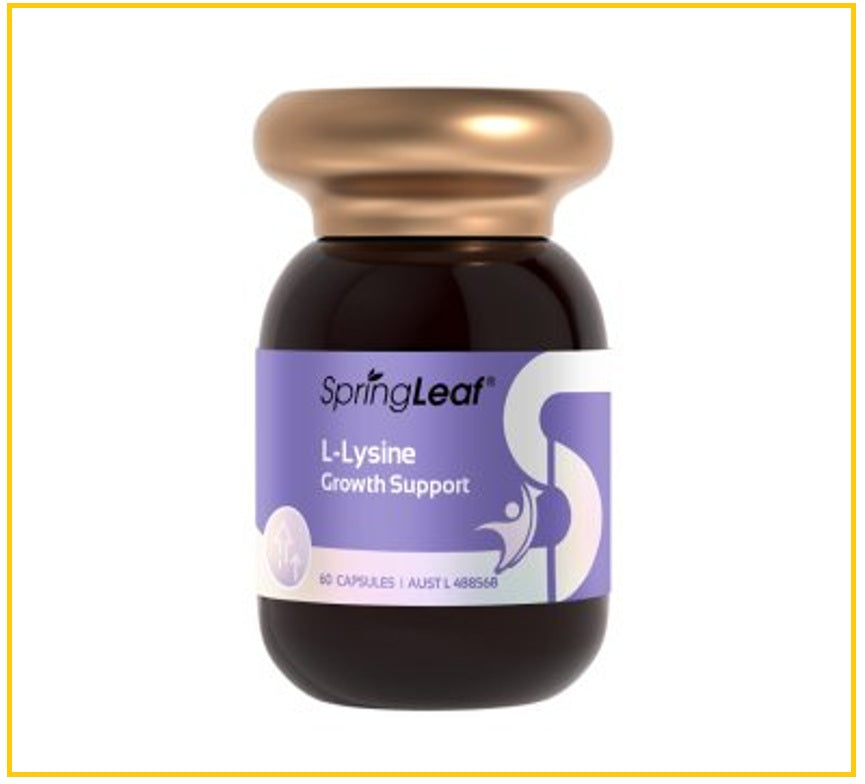 SPRINGLEAF 綠芙賴氨酸鈣D五維成長素60粒 L-LYSINE GROWTH SUPPORT 60 CAPSULES