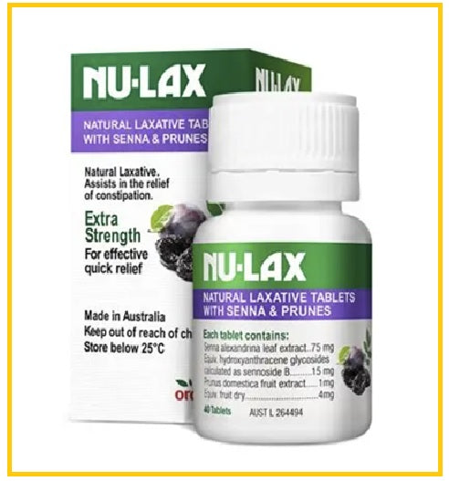 NU-LAX Natural Prune Laxative Tablets with Senna and Prunes Extra Strength (40 Tablets)