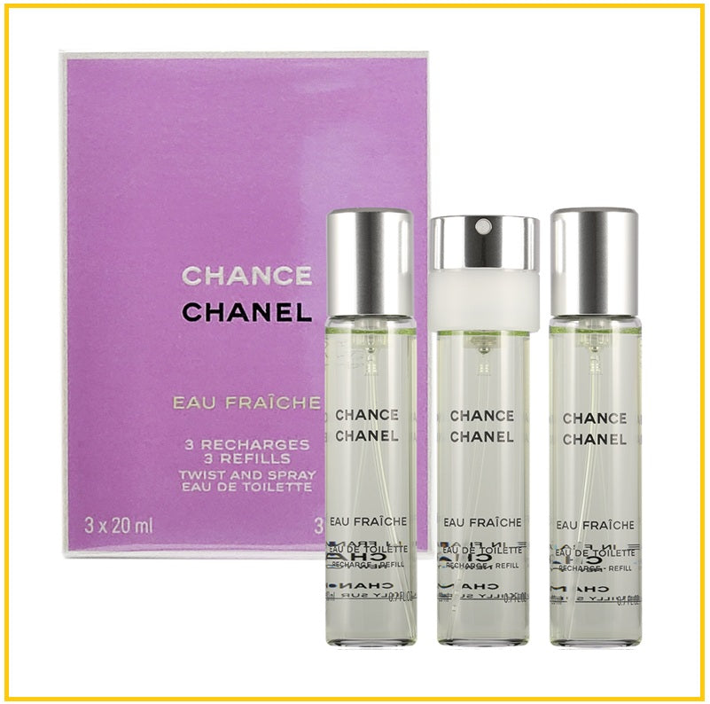 CHANEL 香奈兒邂逅清新綠邂逅香水補充裝三件套裝 CHANCE EAU FRAICHE EDT SPRAY REFILLS DUO EST 20ML X3