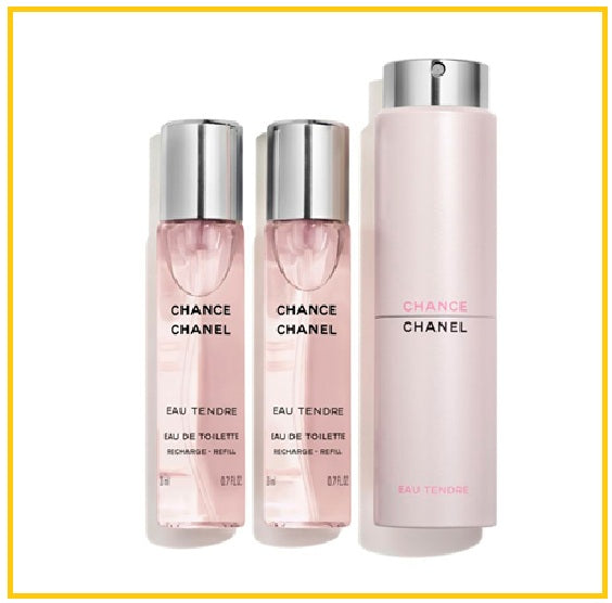 CHANEL 香奈兒邂逅柔情粉紅邂逅組合三件套裝 CHANCE EAU TENDRE TWIST & SPRAY EAU DE TOILETTE DUO SET 20ML X3