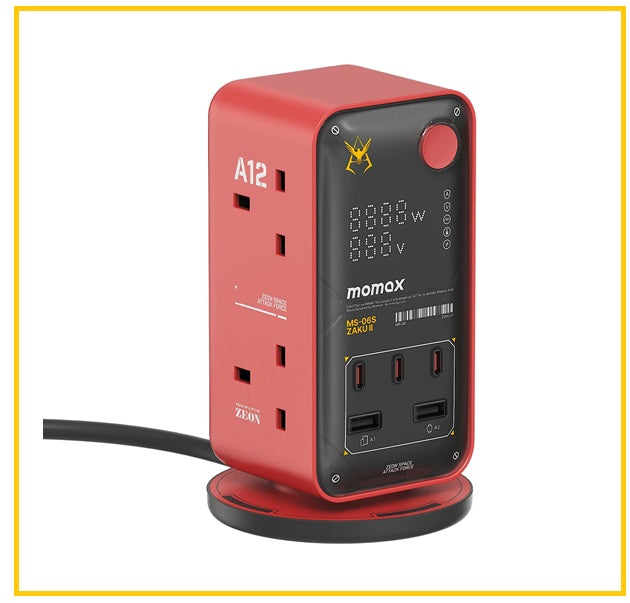 MOMAX X GUNDAM 高達6位拖板 1-CHARGE WORK FLOW PD 35W GUNDAM RX-78-2 6-OUTLET POWER TOWER US21UKGDW / US21UKGDR / US21UKGDG