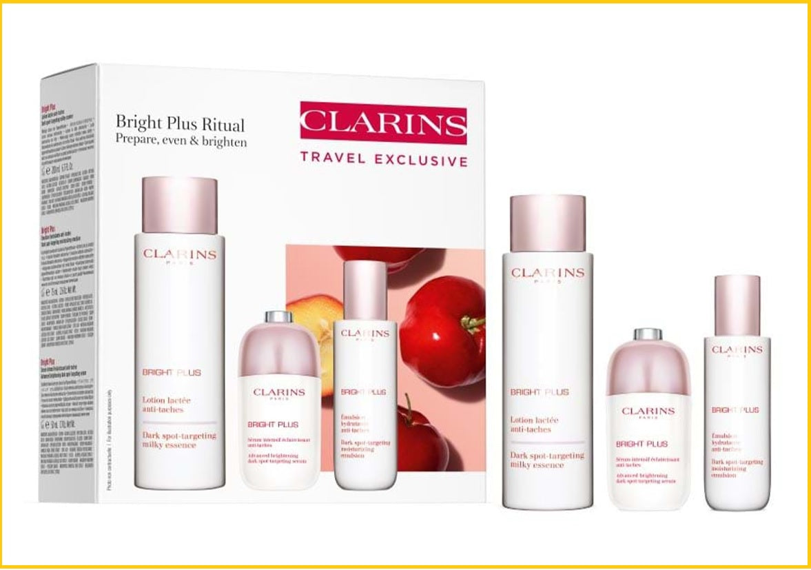 CLARINS NEW BRIGHT PLUS PROGRAMME THREE-PIECE SET WHITENING SKIN CARE RITUAL DUO SET 透亮煥白美白護膚三件套裝