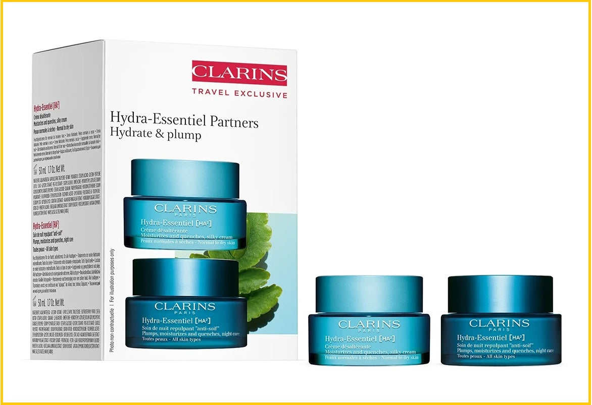 CLARINS 嬌韻詩水潤活肌不死鳥保濕日晚霜套裝 HYDRA ESSENTIEL TRAVEL DUO SETS (DAY CREAM 50ML + NIGHT CREAM 50ML)