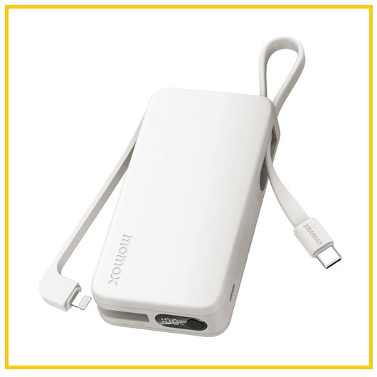 MOMAX USB-C及LIGHTNING線流動電源 1-POWER VITAL+ POWER BANK 10000MAH WITH BUILT-IN USB-C AND LIGHTNING CABLE #BLACK / #WHITE IP138MFID / IP138MFIW