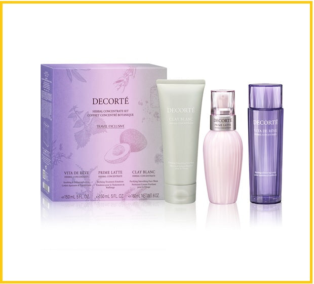 DECORTE Herbal Balancing Oil Control, Hydrating, and Acne-Fighting Basic 3-Piece Set