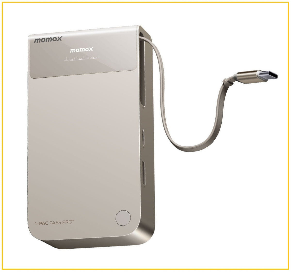 MOMAX 3合1內建伸縮充電線混合GAN移動電源 1-PAC PASS PRO⁺ 10000MAH 3IN1 HYBRID GAN BATTERY PACK WITH BUILT-IN RETRACTABLE CABLE #BLACK / #TITANIUM IP175HK