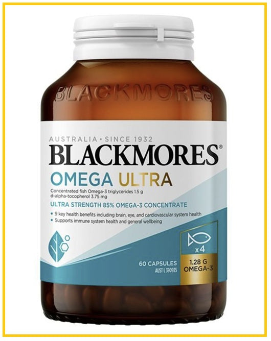 BLACKMORES 澳佳寶高純度金粹深海魚油60粒 OMEGA ULTRA 4X OMEGA-3 FISH OIL 60 CAPSULES