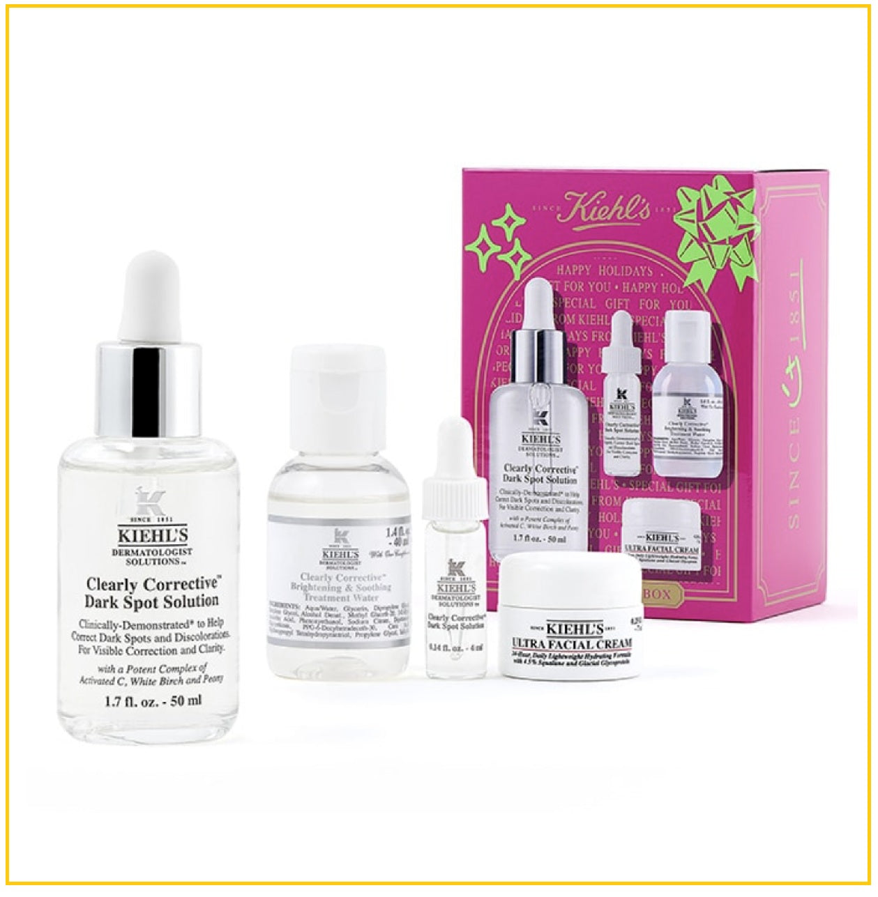 KIEHL'S 科顏氏淡斑四件套裝 KIEHLS CLEAR WHITENING SERUM HOLIDAY DUO SET (SEASONAL LIMITED EDITION)