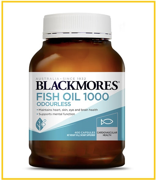 BLACKMORES 澳佳寶1000MG無味魚油400粒 FISH OIL 1000 ODOURLESS 400 CAPSULES