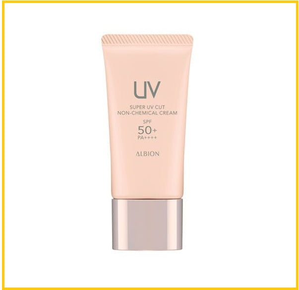 ALBION 奧爾濱全物理性溫和輕透防曬乳 SUPER UV CUT NON-CHEMICAL CREAM SUNSCREEN MAKEUP BASE SPF50+ 40G