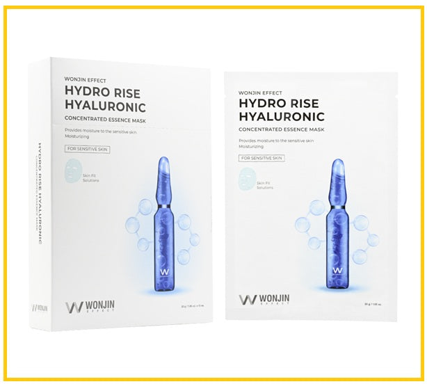 WONJIN 原辰透明質酸安瓶補水面膜10片裝 HYDRO RISE HYALURONIC CONCENTRATED ESSENCE BLUE MASK 10 SHEETS