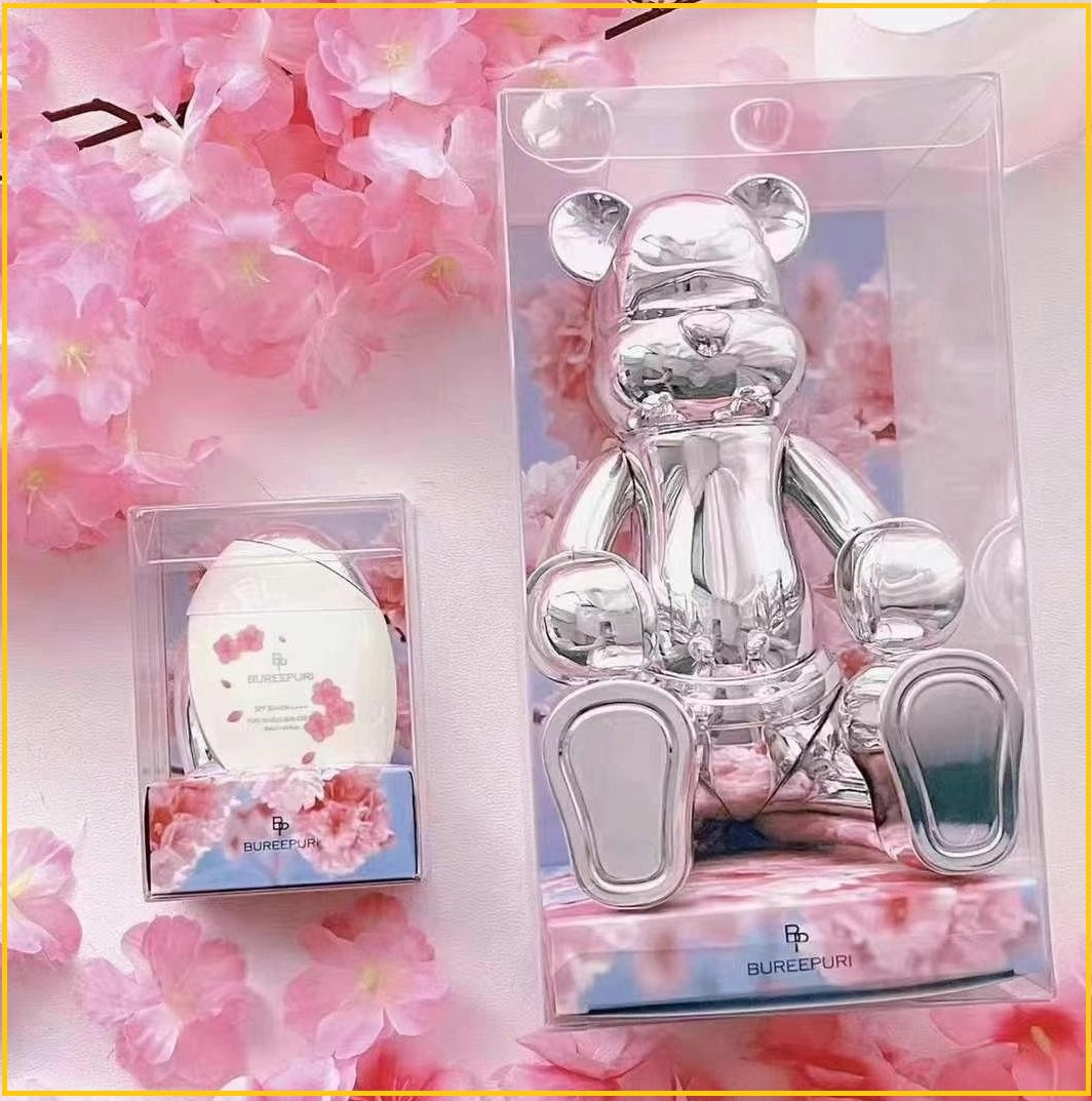 KOREA BUREEPURI CHERRY BLOSSOM PURE SHIELD SUNSCREEN SPF50+PA++++ 50ML (FREE BEAR TOY) 韓國BP櫻花小熊防曬霜 (送熊仔)
