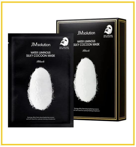 JM SOLUTION 肌司研白蠶絲面膜10片 WATER LUMINUOUS SILKY COCOON BLACK MASK 35ML X10