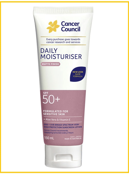 CANCER COUNCIL 澳洲防癌協會面部身體防曬保濕霜 DAILY MOISTURISER MATTE SPF50+ 150ML
