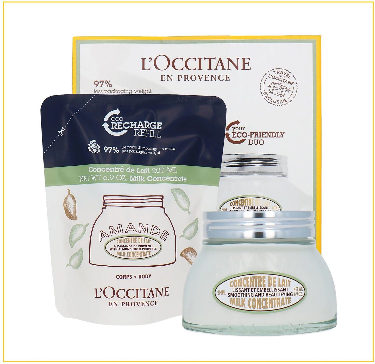 L'OCCITANE 歐舒丹杏仁緊膚凝霜套裝 LOCCITANE ALMOND MILK CONCENTRATE & ECO-REFILL DUO SET