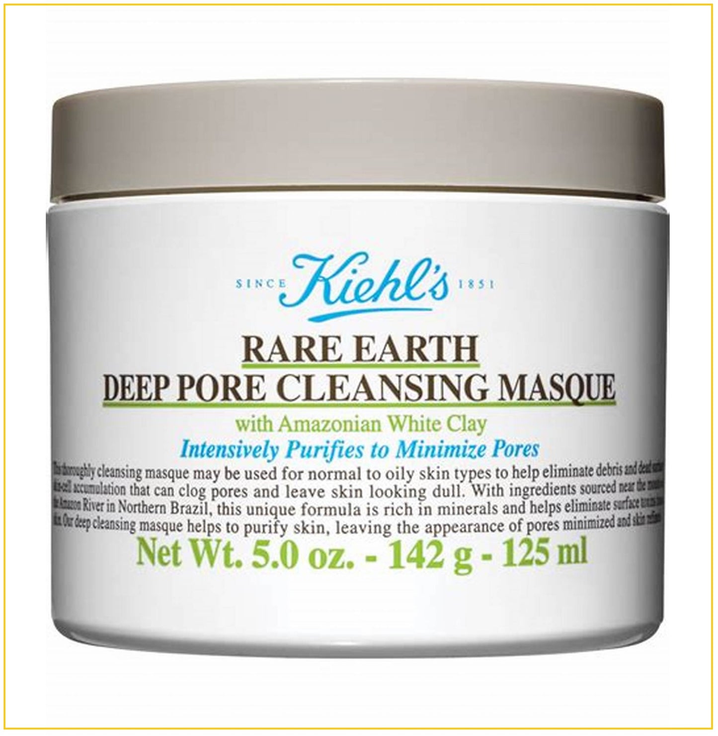 KIEHL'S 科顏氏亞馬遜白泥淨緻毛孔清潔泥膜面膜 KIEHLS RARE EARTH DEEP PORE CLEANSING MASQUE125ML