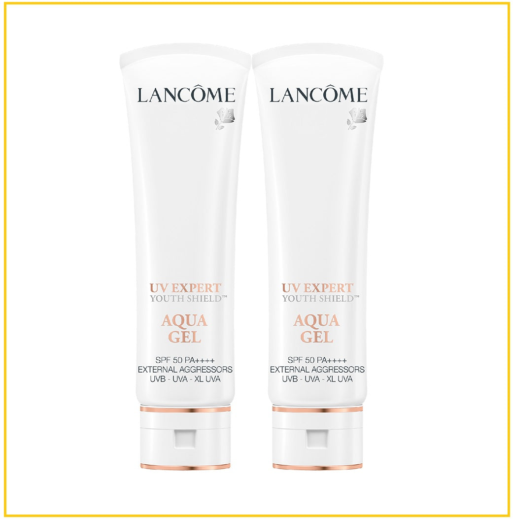 LANCOME 蘭蔻超輕盈UV水凝露小白管防曬霜兩件套裝 UV EXPERT YOUTH-SHIELD AQUA GEL DUO SPF50 PA++++ 50ML X2