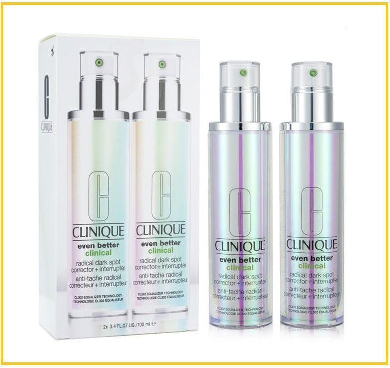 CLINIQUE 倩碧勻淨卓研淡斑美白鐳射精華露雙瓶套裝 EVEN BETTER CLINICAL RADICAL DARK SPOT CORRECTOR + INTERRUPTER DUO SET 100ML X2