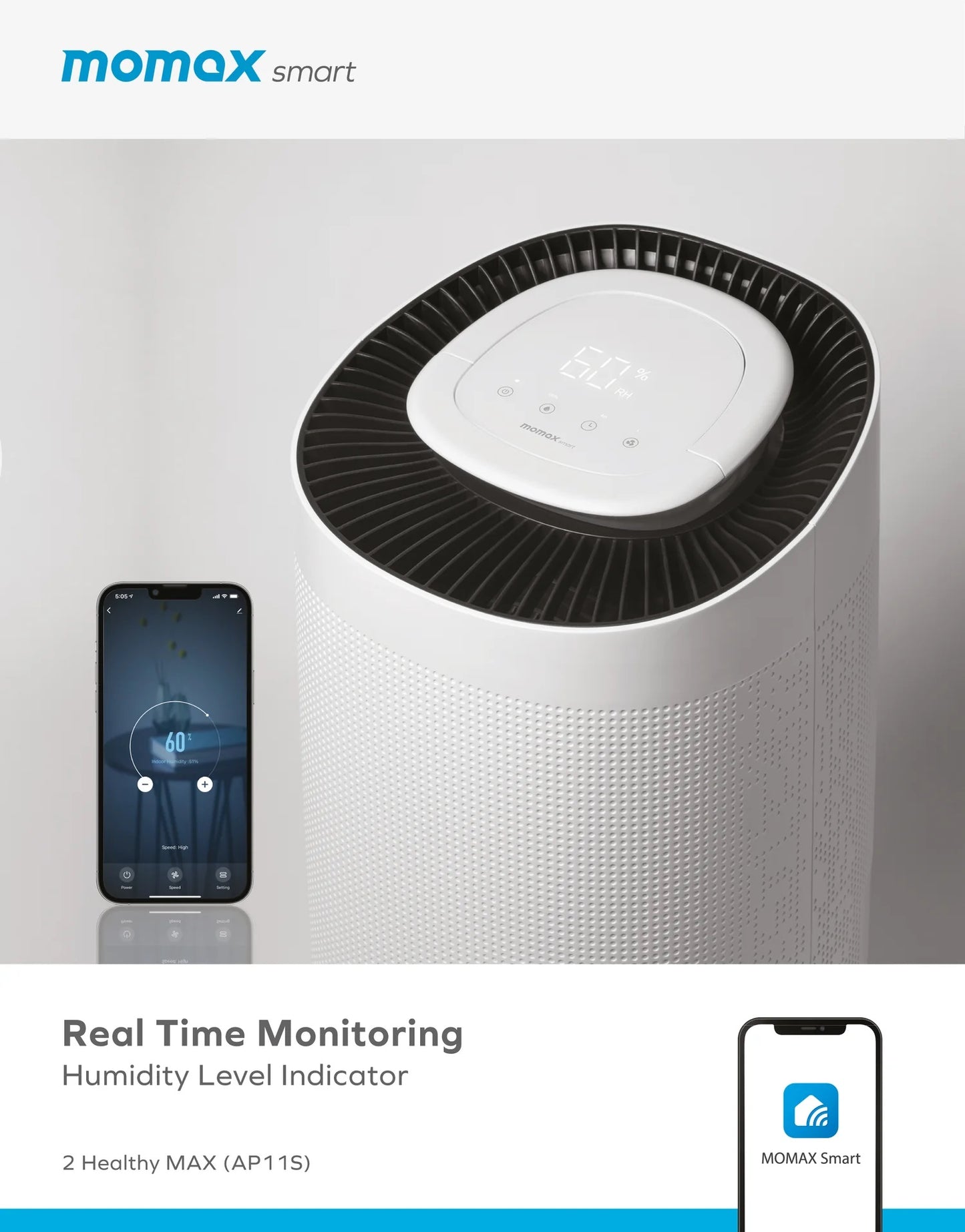 MOMAX 2 HEALTHY MAX IOT AIR PURIFYING DEHUMIDIFIER AP11S 智能2in1空氣淨化抽濕機