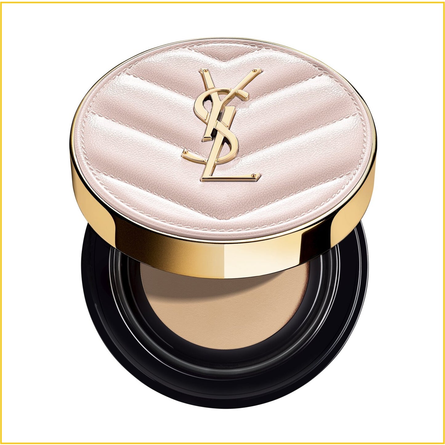 YVES SAINT LAURENT 聖羅蘭粉紅色皮革氣墊粉餅 YSL TOUCHE ECLAT GLOW-PACT CUSHION SPF50 #B10 / #B20 12G