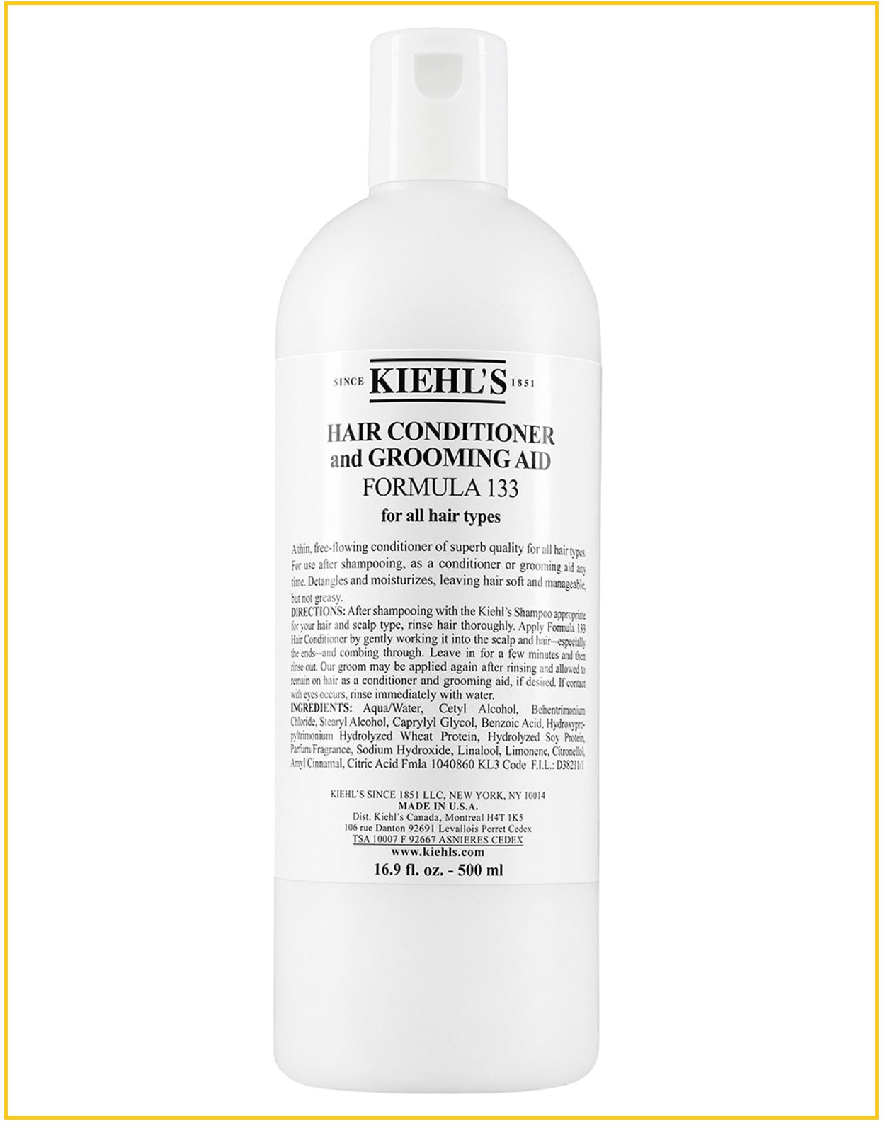 KIEHL'S 科顏氏133護髮素 KIEHLS HAIR CONDITIONER AND GROOMING AID FORMULA 133 500ML